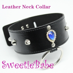 Sweetiebabe Restraint Leather Neck Collar with Lock Set